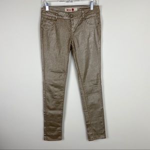1st Kiss Gold Color Metallic Skinny Jeans